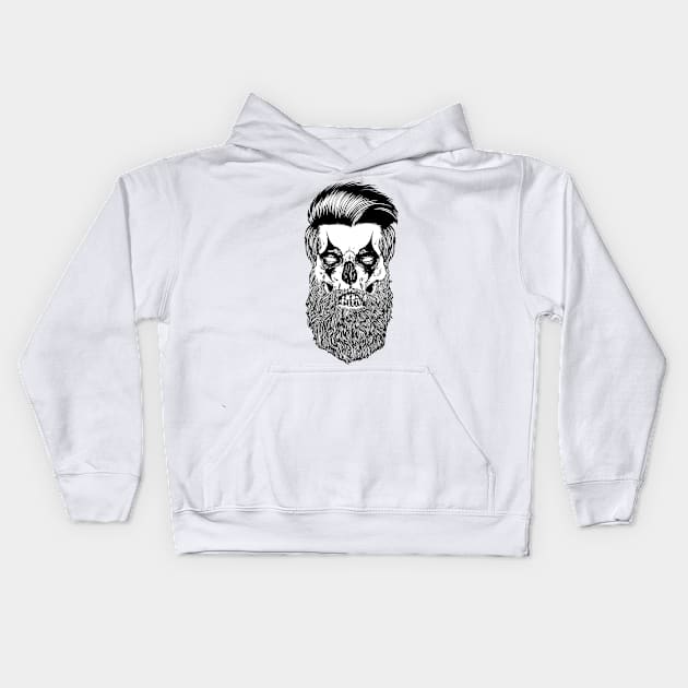 Beard clown Kids Hoodie by akawork280